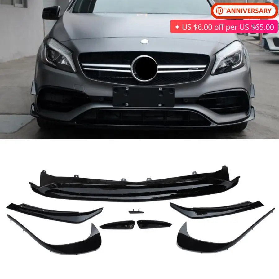 Авто передний бампер для губ разделитель Canards Защитная защита Benz A Class W176 A160 A180 A200