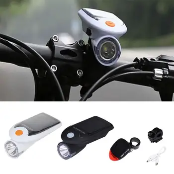 

Bicycle Accessories High Brightness Bikes Headlight and Taillight Set Waterproof Solar-Powered Bike Lights 4 Lighting Modes