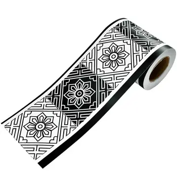 

Self-adhesive Black wallpaper waist line stickers skirting wall stickers window Mosaic Tiles decorative corner line waterproof