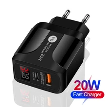 Quick PD Charger 20W QC3.0 USB Type C Fast Charger Power Adapter For iPhone 12 11 8 Plus Samsung Xiaomi Huawei Phone PD Charger