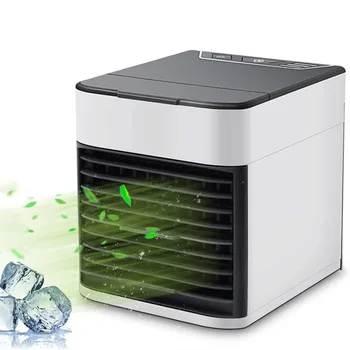 

Air Conditioner Fan 4 in 1 Personal USB Air Cooler Mini Purifier Humidifier with LED Lights Rechargeable Fan For Home Desk Fans