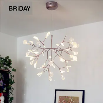 

Glowworm led pendant lights light hanging lamp tree branch leaf for living dinning room foyer bar home 30 45 63 leds Bedroom