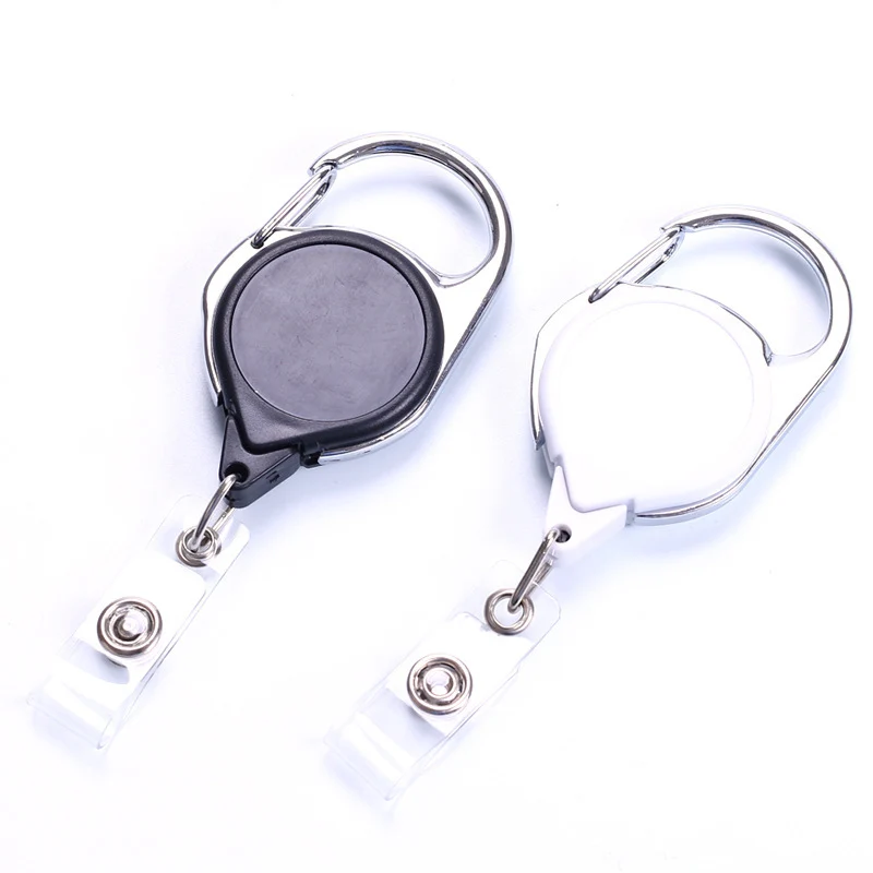 

1PCS Women Men Credit Card Holder Clip Students Bus ID Card Badge Holder Keychain