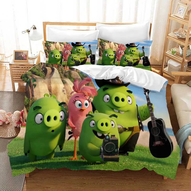 3 Комплект постельного белья с рисунками из мультфильмов Angry Birds, пододеяльники, наволочки, набор постельного белья с рисунками из игры Angry Birds - Цвет: 3