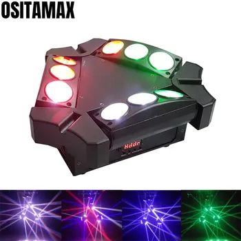 

DMX LED Beam Spider Moving Head Light RGBW 9X10W Rotating Stage Disco Lighting Sound Acitve Moving Head Spider Lights