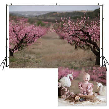 

HUAYI Photo Background Newborns Baby Child Photography Backdrop Studio Natural Spring Blossom Garden Easter Booth Backdrop US185