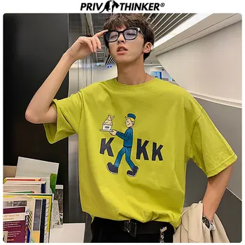 

Privathinker 2020 Men Carton Printing O-Neck Tshirt Men's Fashion Colorful Korean T-Shirt Male Loose Unisex T-shirts Tops Summer
