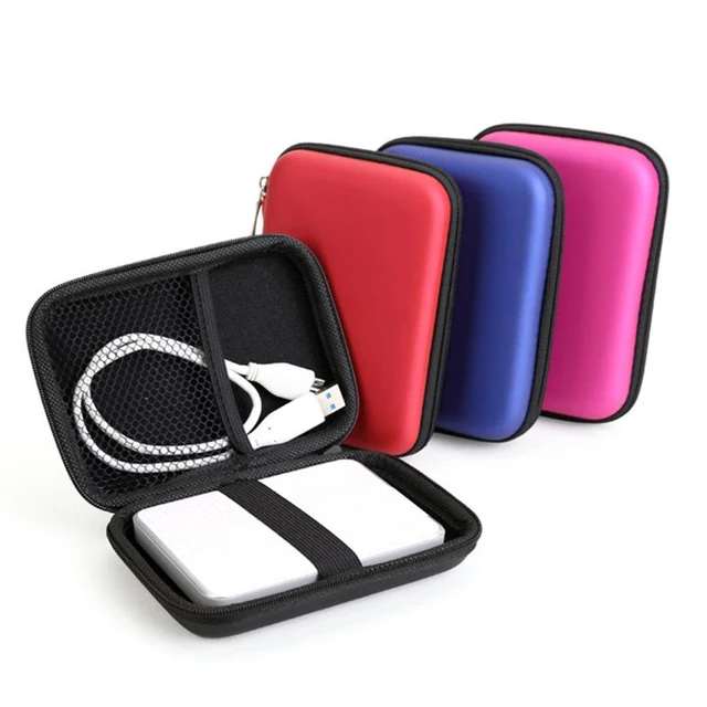 Housse De Protection Étanche Pour Disque Dur Externe 2.5  - Rouge Et Noir