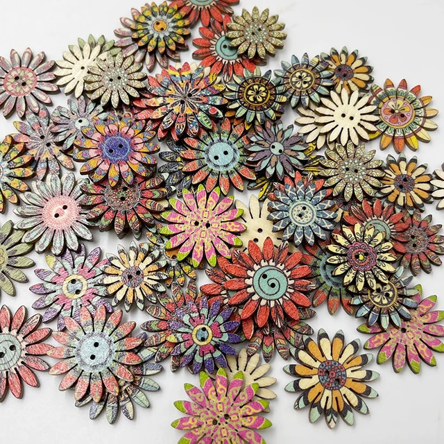 20mm/25mm Painted Wooden buttons Decorative buttons scrapbooking