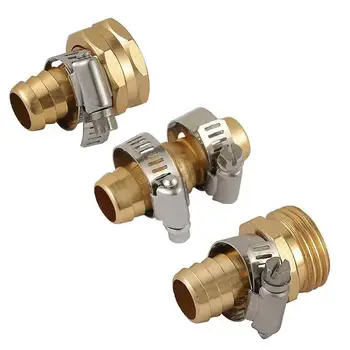 

3 Type 16mm Threaded Brass Garden Hose Tap Connector Garden Water Pipe Quick Connectors For Watering Irrigation System Connector