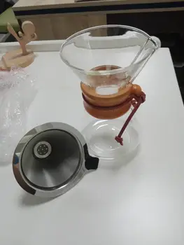 

Chemix Simple Coffee Kettle, Coffee To Go 800ml Premium Handmade Glass Kettle, Easty to brew Chemeks Glass Portable Coffee Maker