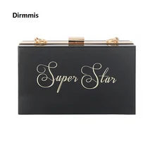 Модный аксессуар Для женщин сумка Винтаж однотонные черные вечерние рамка EveningBag из звезд и букв, сумочка в руку, для женщин Свадебные Мода сцепления кошелек