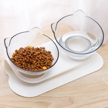 

New Non-slip Cat Bowls Double Pet Bowls With Raised Stand Pet Food and Water Bowls For Cats Dogs Feeders Pet Products Cat Bowl