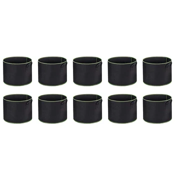

10-Pack 10 Gallon Grow Bags Heavy Duty Aeration Fabric Pots Thickened Nonwoven Fabric Pots Plant Grow Bags with Handles