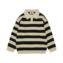 

Harajuku vintage jumper striped ugly sweater streetwear pullover men oversized hip hop punk knitwear video grandpa sweater