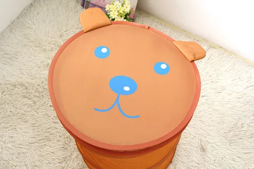 Brown Bear Сетчатое ведро, складная корзина для одежды, корзина для грязной одежды с героями мультфильмов, детская корзина для игрушек, органайзер для детских игрушек - Цвет: Brown Bear