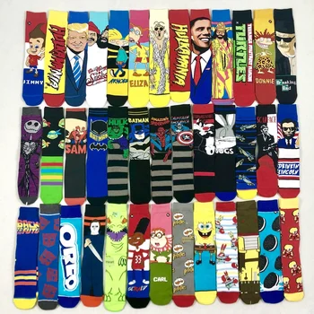 

10 Pair 35-46 Size Cute Socks Anime Men Women Hip Hop Street Cartoon Socks Marvel Ins Popular Brand Long Socks Happy Funny Socks