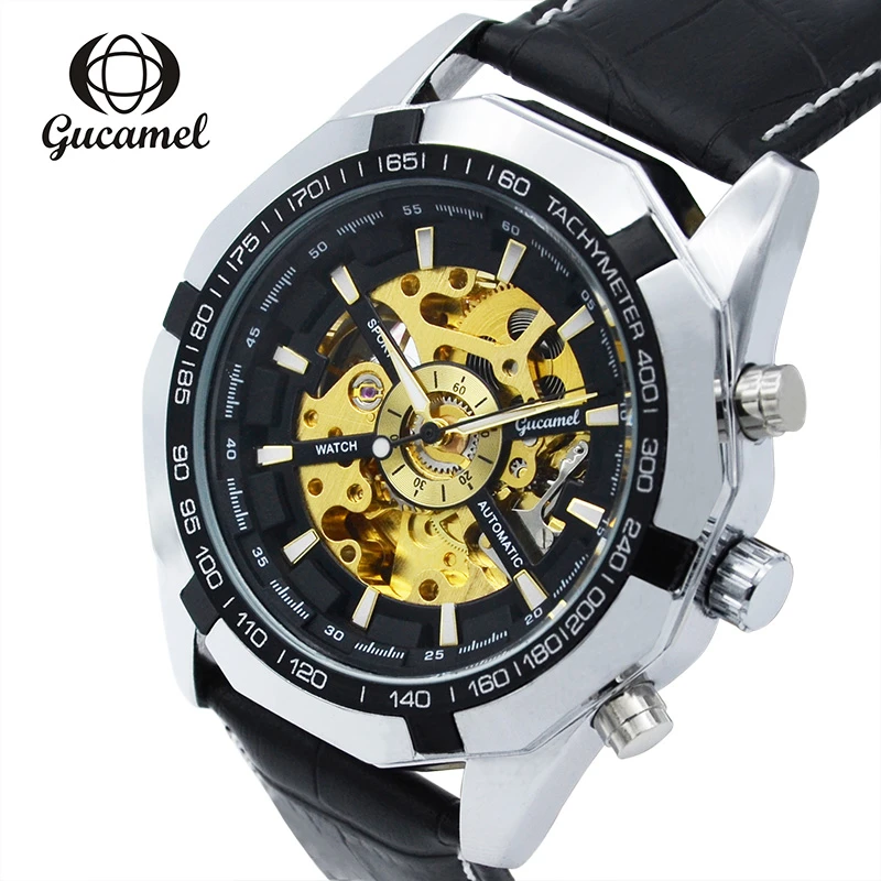 

Creative New GUCAMEL Brand Top Luxury Men's Hollow Watch Relogio Masculino Men's Watch Business Automatic Mechanical Watch Men