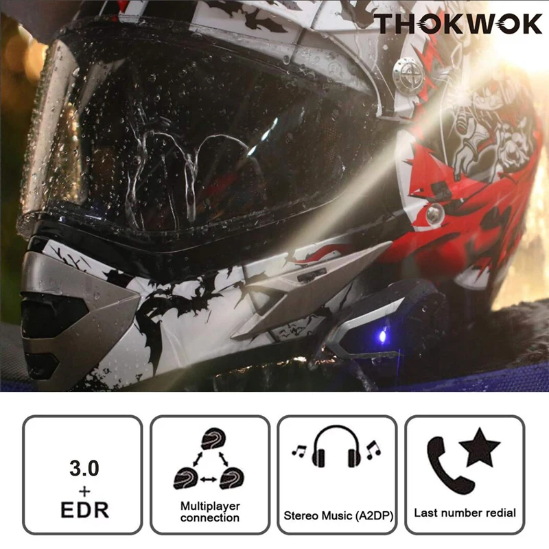 

Motorcycle Helmet Intercom, Bt-S3 1000M Motorcycle Bluetooth Wireless Headset Intercom To 2-3 Riders (Waterproof/Handsfree/Stere