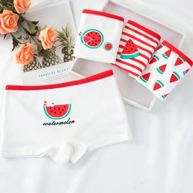 Watermelon 4 шт./партия трусы для малышей; детское нижнее белье; модные дизайнерские хлопковые трусы для малышей; милые трусы; одежда для детей - Цвет: Watermelon