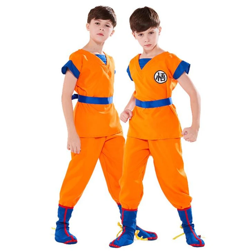 Костюм Dragon Ball Z, одежда, костюм Сон Гоку, маскарадные костюмы, Топ/штаны, задний пояс, комплекты для детей, рождественский подарок