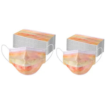 

50PCS Adult’s + 50PCS Kid’s Tie-Dye Prints Masks Three-layer Disposable Protective Mask Printing Mouth Women Men Face Cover