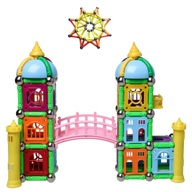 US $38.34 438pcs Magnetic Building Blocks Magnet Sticks Metal Balls Magnetic Designer Constructor Toys For Ch