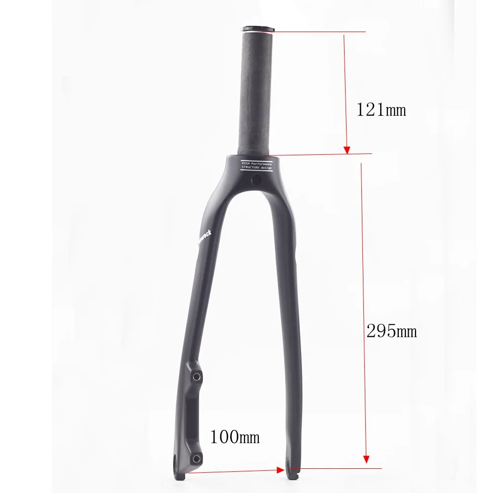Silverock Карбоновая вилка 1" 20" 406 451 Суппорт тормозной диск тормоза 74 мм 100 мм Minivelo жесткие вилки для детей BMX складывающиеся велосипеды матовые - Цвет: 20inch 121with nut