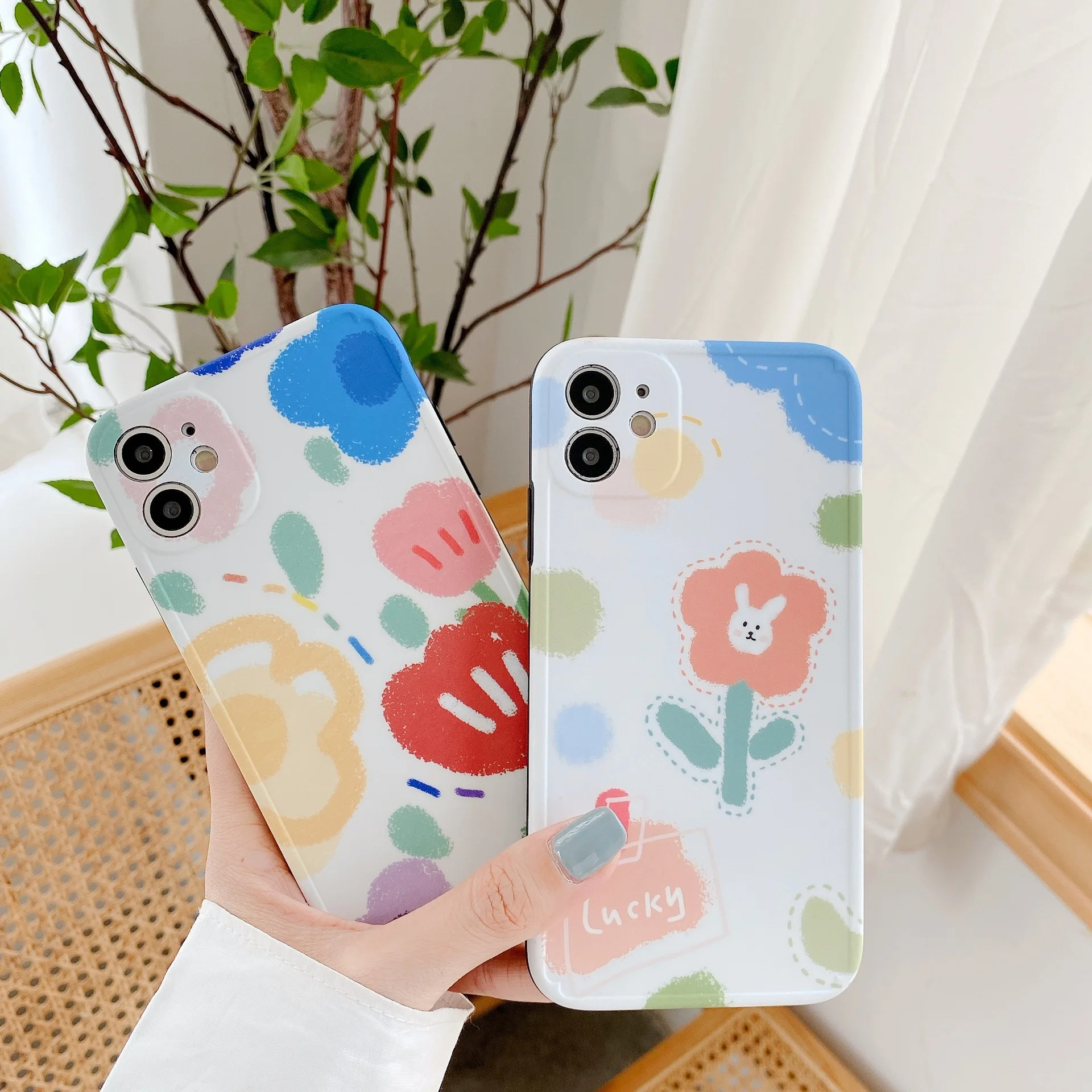

Chalk Flower Mobile Phone Shell Drop-Resistant Phone Policyholder Case for iPhone 7 Plus Phone Case