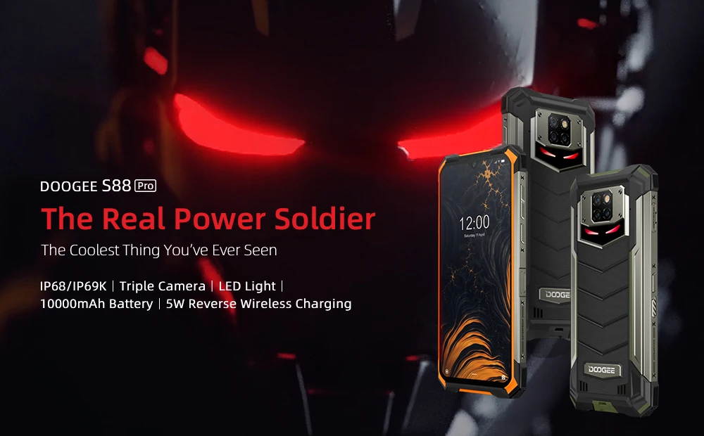 IP68/IP69K DOOGEE S88 Pro Rugged Mobile Phone 10000mAh telephones Helio P70 Octa Core 6GB RAM 128GB ROM smartphone Android 10 OS