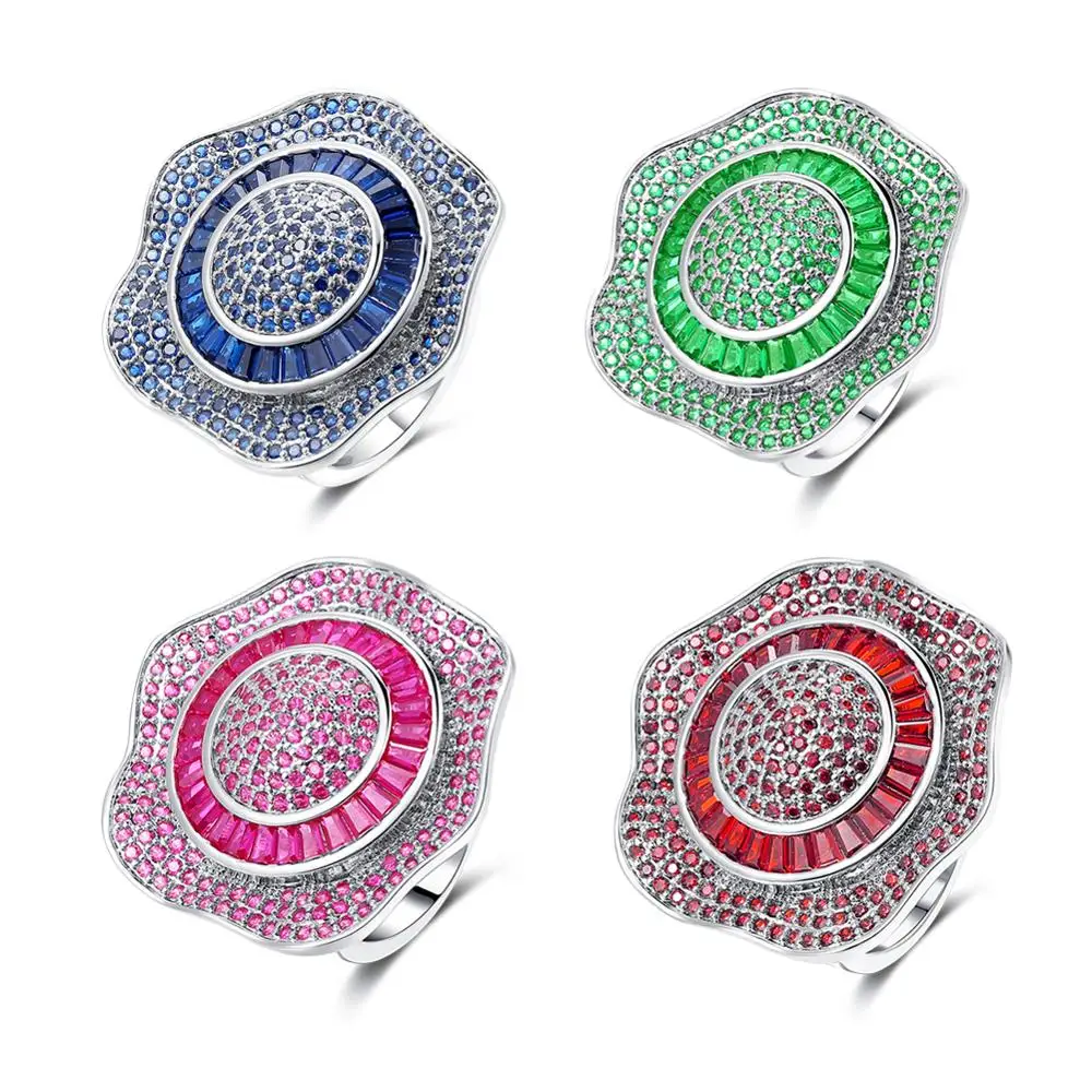 ERLUER Charms 6 цветов цветочные кольца для девочек и женщин новый дизайн модные