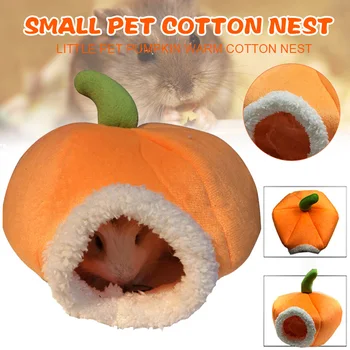 

Newly Guinea Pig Bed Warm Animal Winter Cage Mat Hamster Hedgehog Bed Pumpkin Shaped Cute Bed TE889