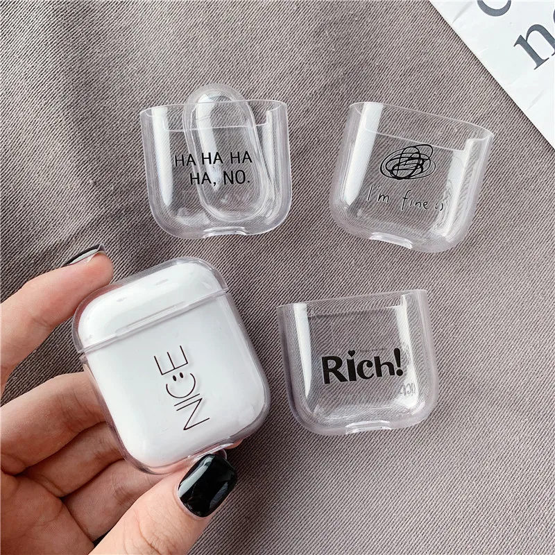 Прозрачный жесткий чехол с рисунком для Apple AirPods, чехол, беспроводные Bluetooth наушники, защитный чехол для Airpod 2, чехол, чехол для зарядки