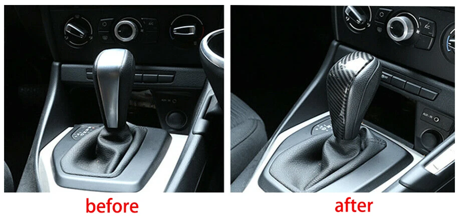 DWCX углеродного волокна Стиль Шестерни перемещения рычага переключения передач для головы ручка Крышка отделка Подходит для BMW 3 серии E90 E92 E93 E87 2006-2008 2009 2010 2011 2012
