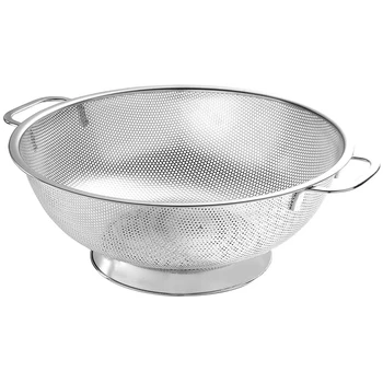 

Colander Stainless Steel,Micro-Perforated Strainer with Heavy Duty Handle and Large Base,Strainer for Kitchen