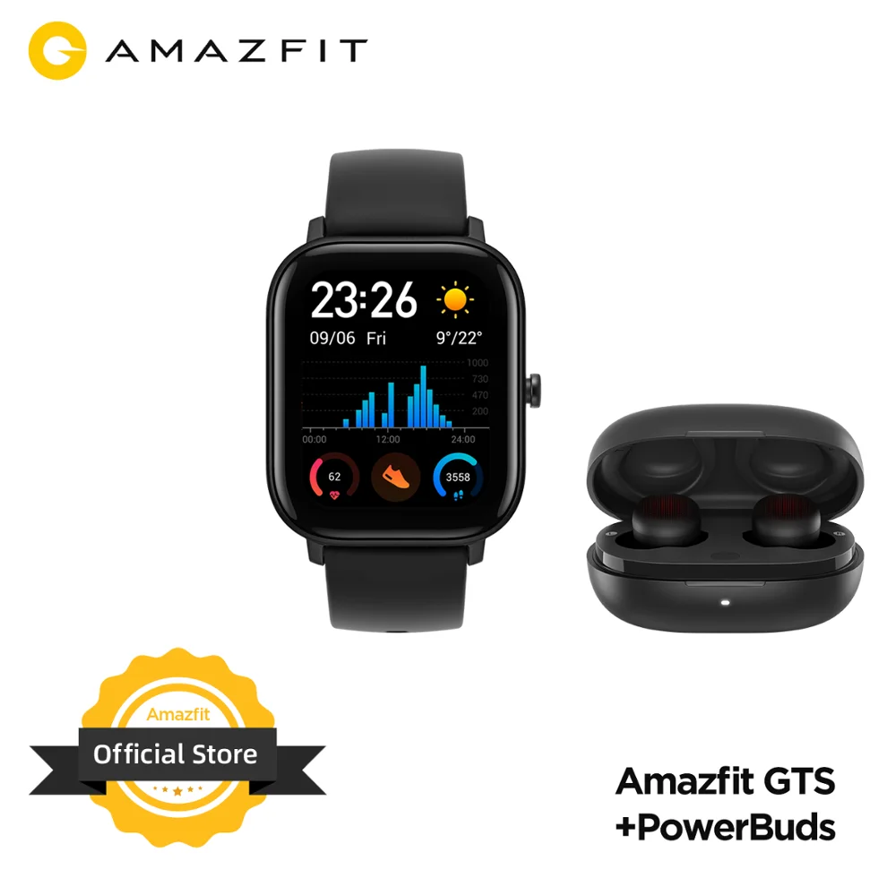 Amazfit GTS + PowerBuds умные часы водонепроницаемые 12 спортивных режимов датчик пульса