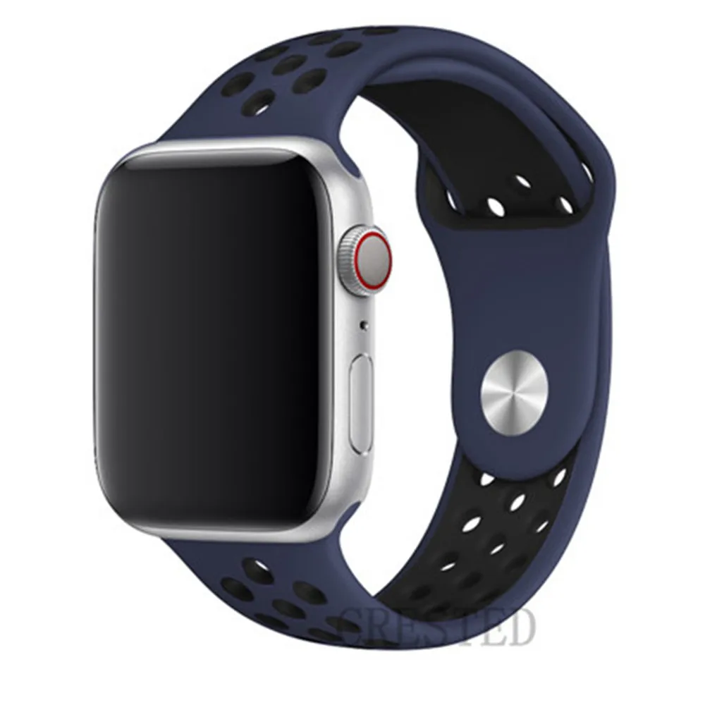 darkblue black 16 Спортивный ремешок для apple watch 5, ремешок 44 мм/40 мм, apple watch 5, 4, 3, ремешок iwatch, ремешок 42 мм/38 мм, браслет correa, ремень, аксессуары для часов - Цвет ремешка: darkblue black 16