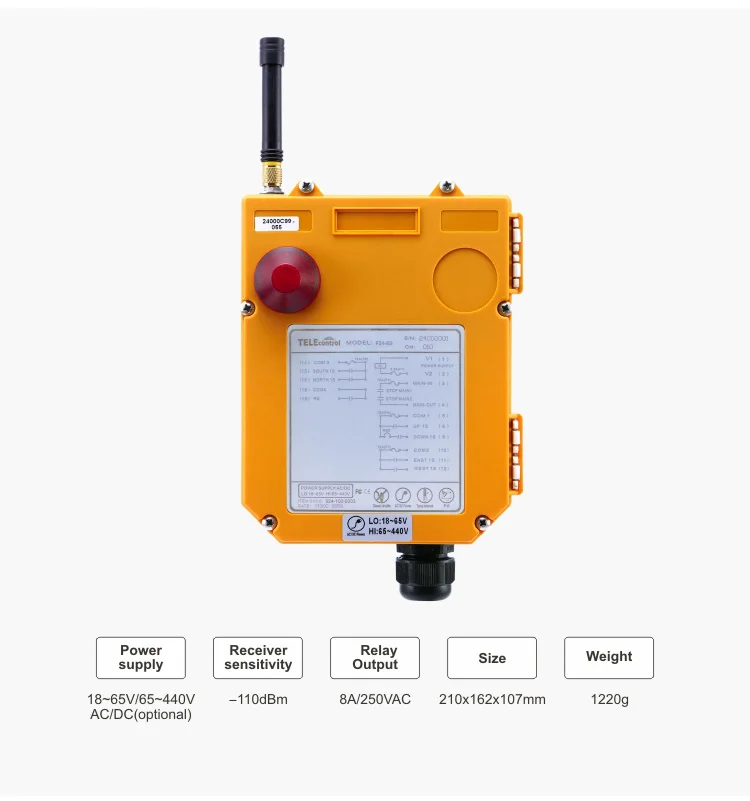 Промышленный кран беспроводной пульт дистанционного управления F24-6S F24-6D для подъемного крана 1 передатчик 1 приемник