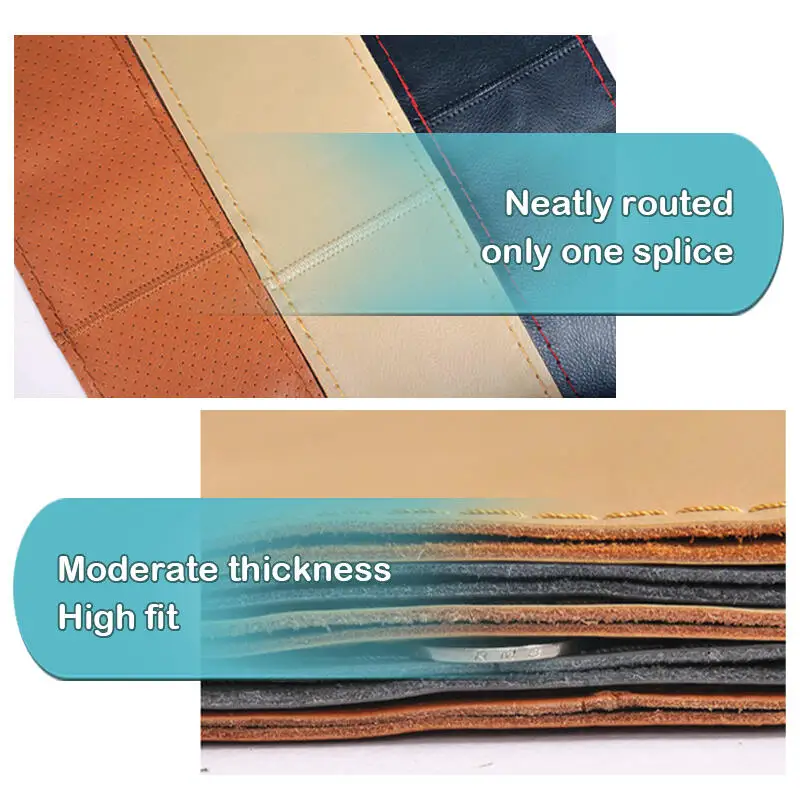 15 Non-Slip Car Steering Wheel Cover - Soft Artificial Leather with Sewing Kit