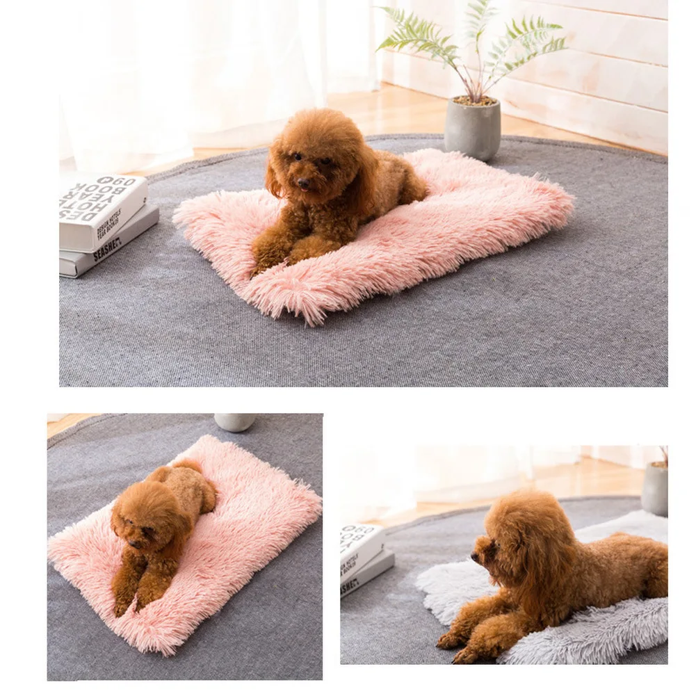 Pet Dog Cat Fluffy Fur Blanket Sleeping Mat Dogs Cats Bed Cushion Cover Reversible Double Layer Washable for Dog Bed Couch Sofa