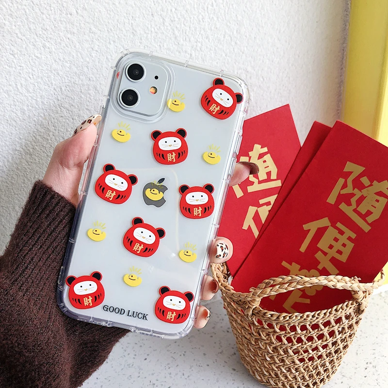 Китайский год чехол для телефона для iPhone 11 Pro Max X XS Max XR 7 8 Plus крыса год Прозрачный Мягкий ТПУ силиконовый чехол