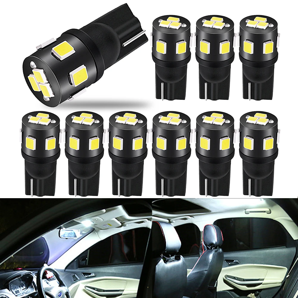 10X T10 W5W LED Bulbs Car Interior Light Trunk Lamp Parking Position