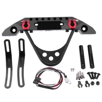 

Metal Black/Titanium Front Bumper with 2 Led Lights for 1/10 Rc Crawler Car Traxxas Trx-4 Axial Scx10 and Scx10 II 90046