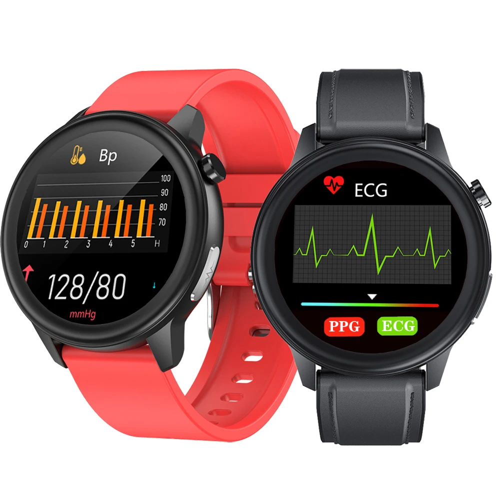 Ecg Smart Watch For Women Men Smartwatch Android Ios Ip68 Watches E80 Temp Oxy Blood Pressure Monitor Sports Fitness Smart Clock