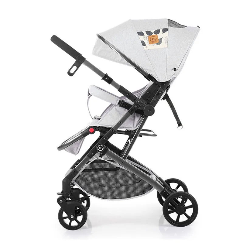  7KG Adjustable Luxury Two way Baby Stroller Portable High Landscape Reversible Pink Stroller Hot Mo