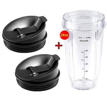 

1pcs 24 oz Ounce Cup with 2 Sip N Seal Lids Spare Replacement Parts Accessories for Nutri Ninja Auto-iQ and Duo Blenders Juicer