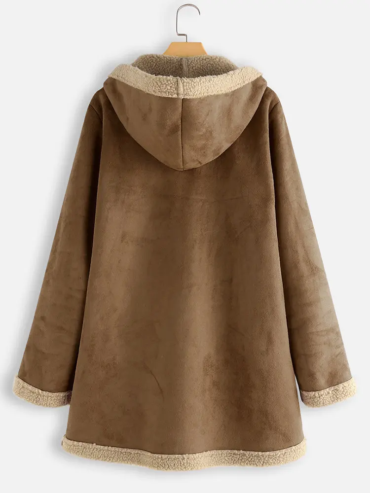 5XL пальто и куртки женские осенние с длинным рукавом утолщение плюс бархат олень с капюшоном повседневные Хлопковые женские пальто и куртки зима