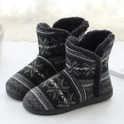 Женские ботинки из хлопка Нескользящие зимние домашние мягкие теплые зимние ботинки для пары плюшевые ботинки на толстой хлопковой