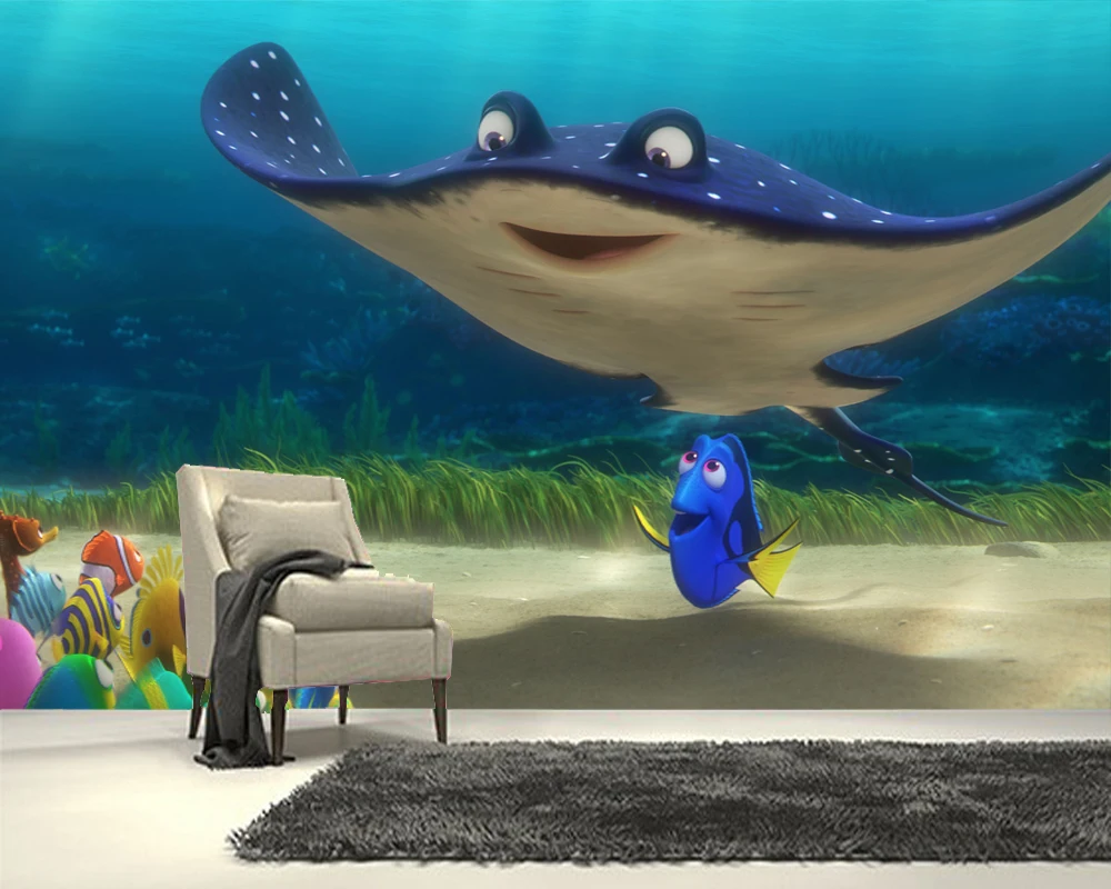 

Custom papel DE parede infantil, Underwater world Cartoons mural for children room, boys and girls bedroom wall wallpaper