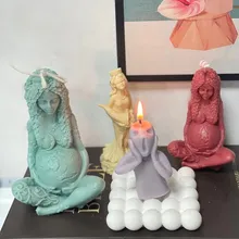 Greek Goddness of Wealth Candle Mould Gaia Earth Mother Virgin Candle Molds Mary Epoxy Resin Tools Home Decor Tool